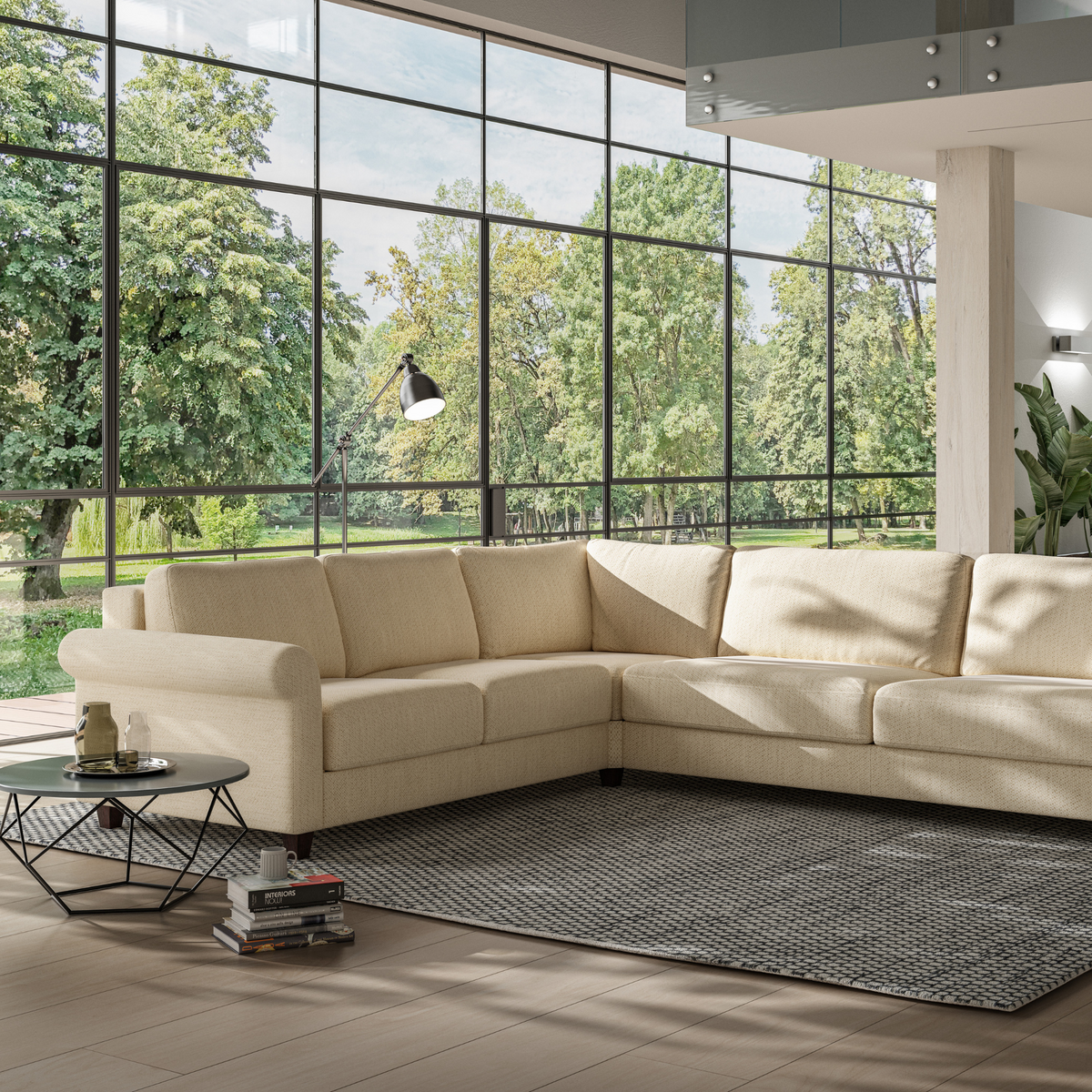 Flex Rolled Arm King Sleeper Sectional