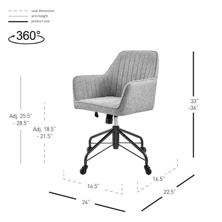 Thompson KD Fabric Swivel Office Arm Chair