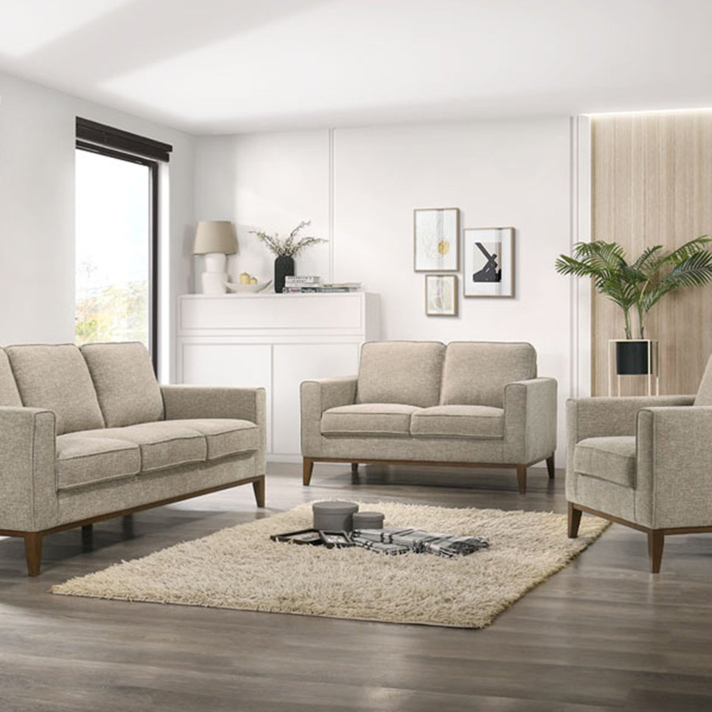 Annie Flaxen Loveseat | Cream