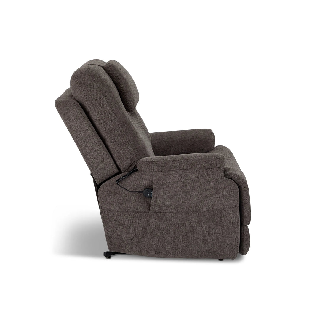 Zecliner Model 2+ Umber Fabric Power Lift Recliner with Power Headrest, Lumbar, Heat &amp; Massage