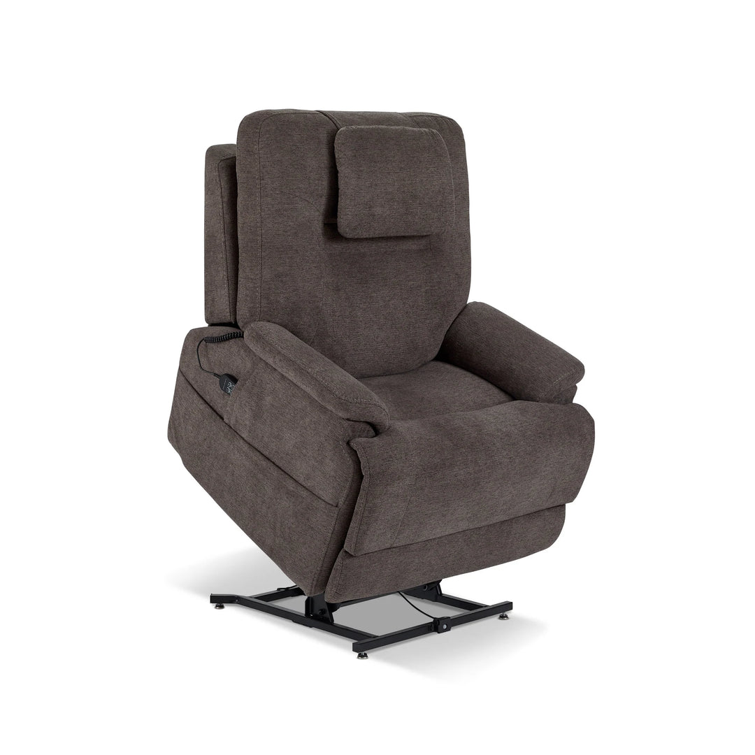 Zecliner Model 2+ Umber Fabric Power Lift Recliner with Power Headrest, Lumbar, Heat &amp; Massage