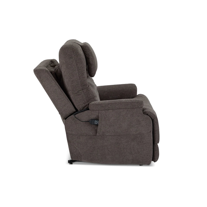 Zecliner Model 2+ Umber Fabric Power Lift Recliner with Power Headrest, Lumbar, Heat &amp; Massage
