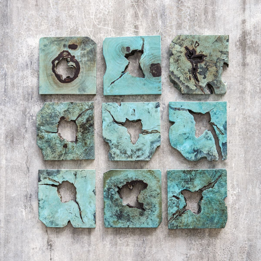 Bahati Wood Wall Decor, Natural, S/9