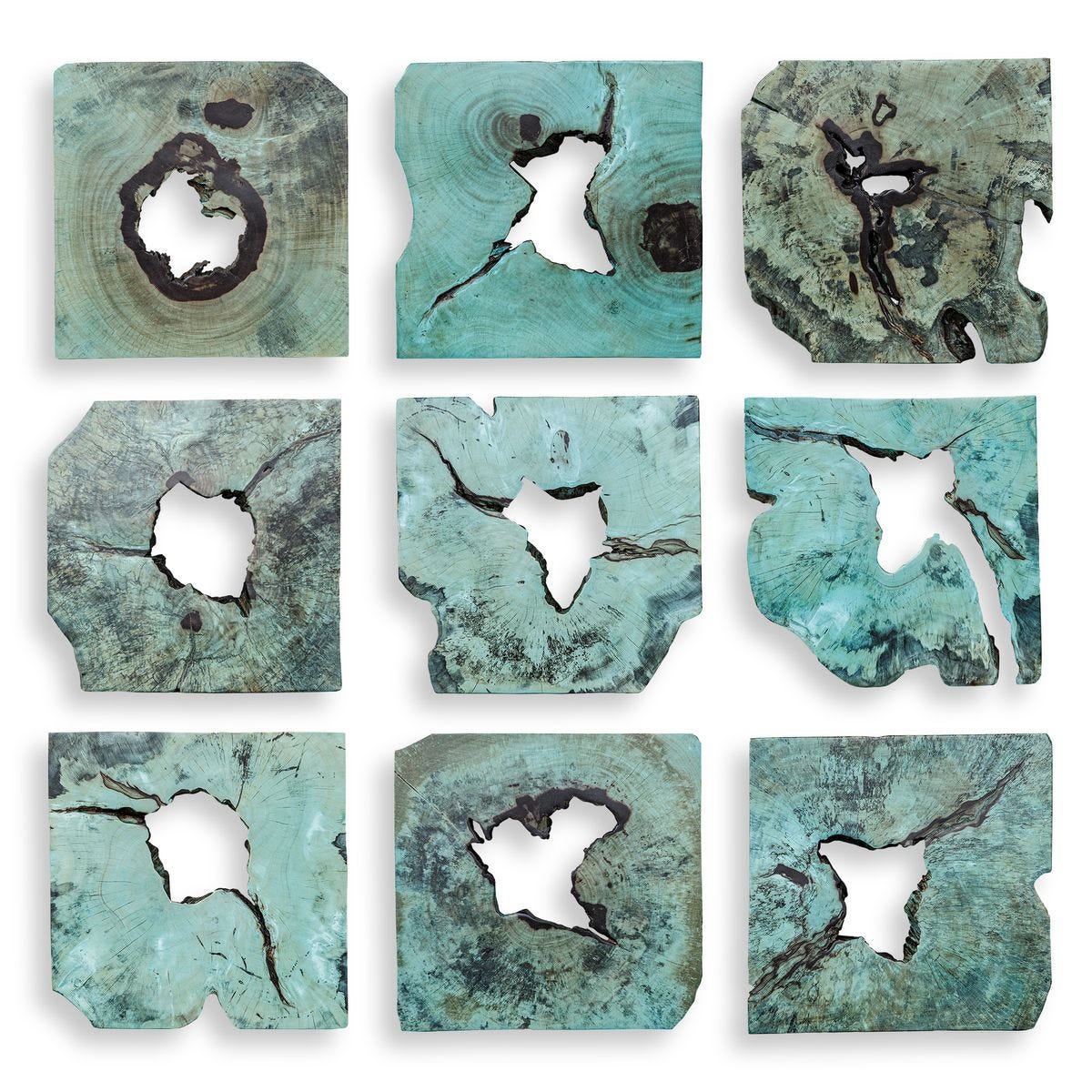 Bahati Wood Wall Decor, Natural, S/9