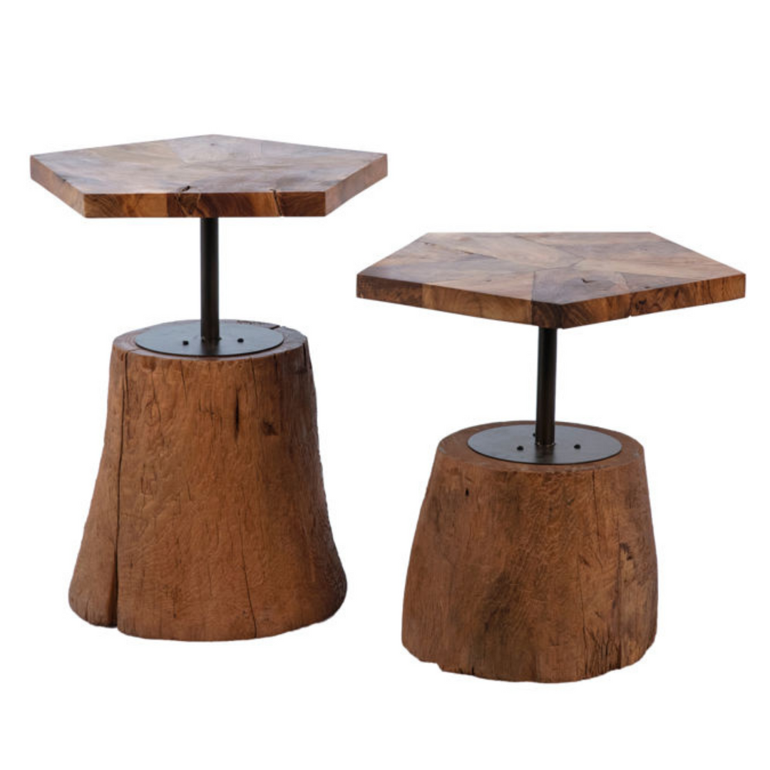 teak root side tables