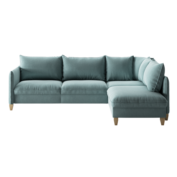 blue sectional with sleeper