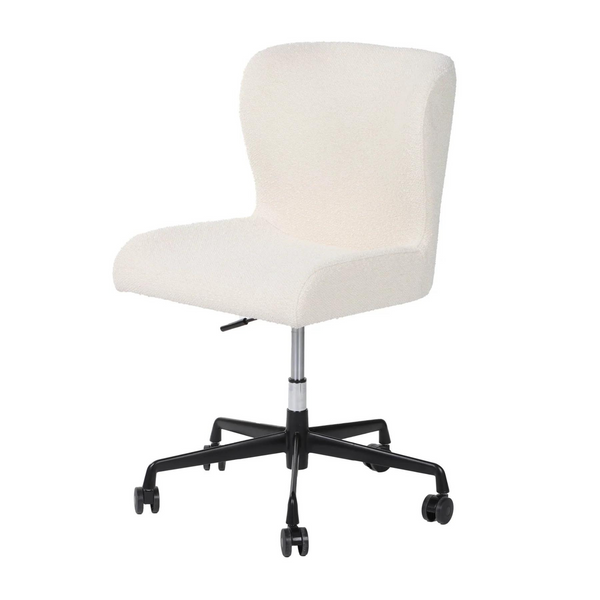 cream boucle desk chair