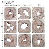 Bahati Wood Wall Decor, Natural, S/9