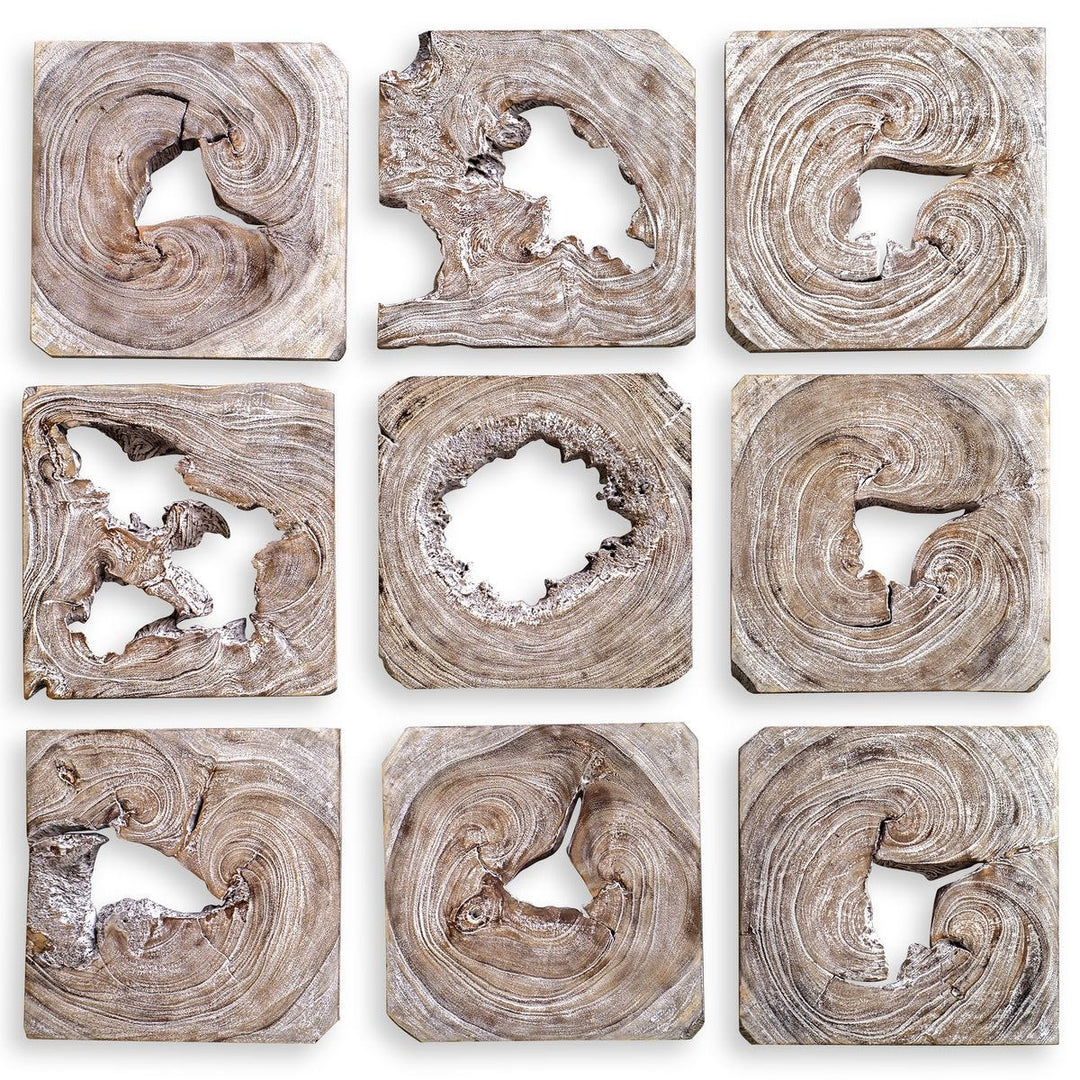 Bahati Wood Wall Decor, Natural, S/9