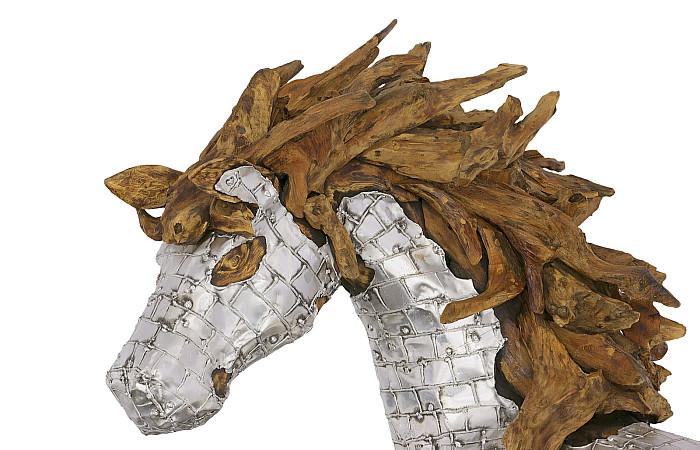 Armored Mustang Standing Horse Sculpture