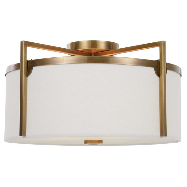gold and white flush mount light