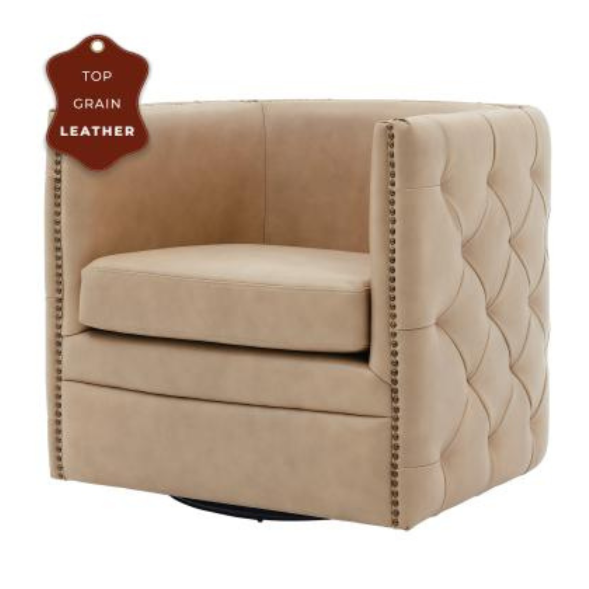 Belfield Top Grain Leather Swivel Chair