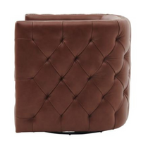 leather tufted swivel chair
