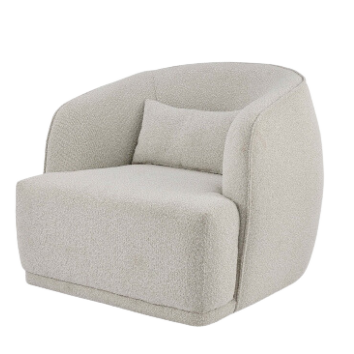 modern boucle swivel chair