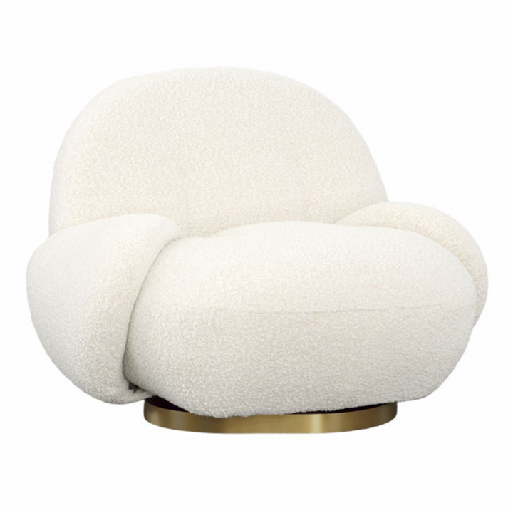 modern cream boucle chair