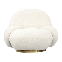 modern cream boucle swivel chair