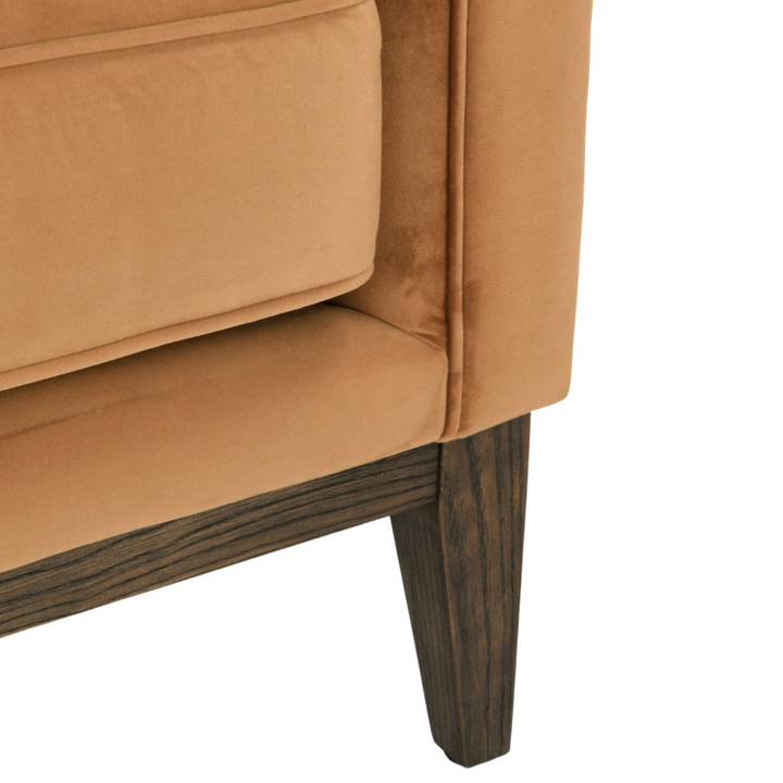 orange velvet chair