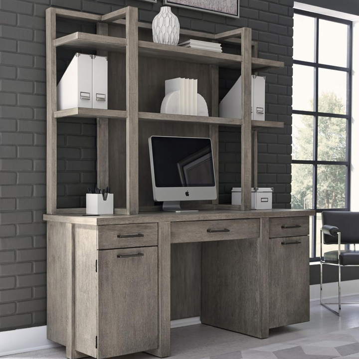 Platinum Credenza and Hutch