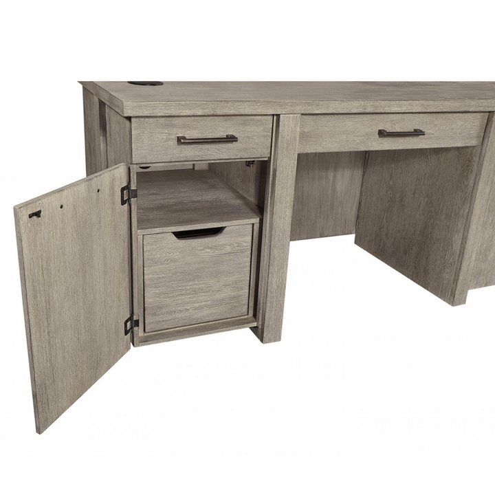 Platinum Credenza and Hutch