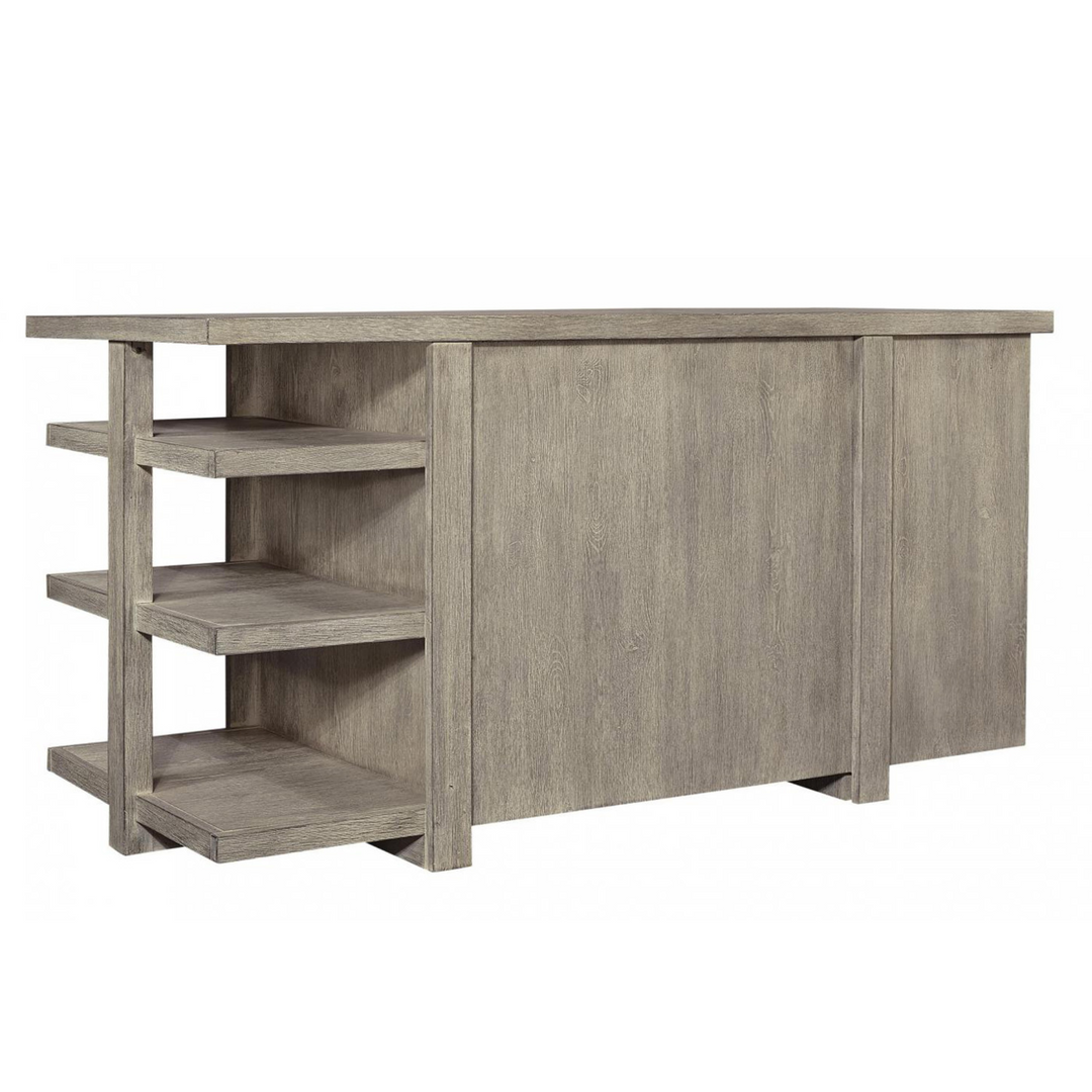 Platinum Desk with Open Shelves