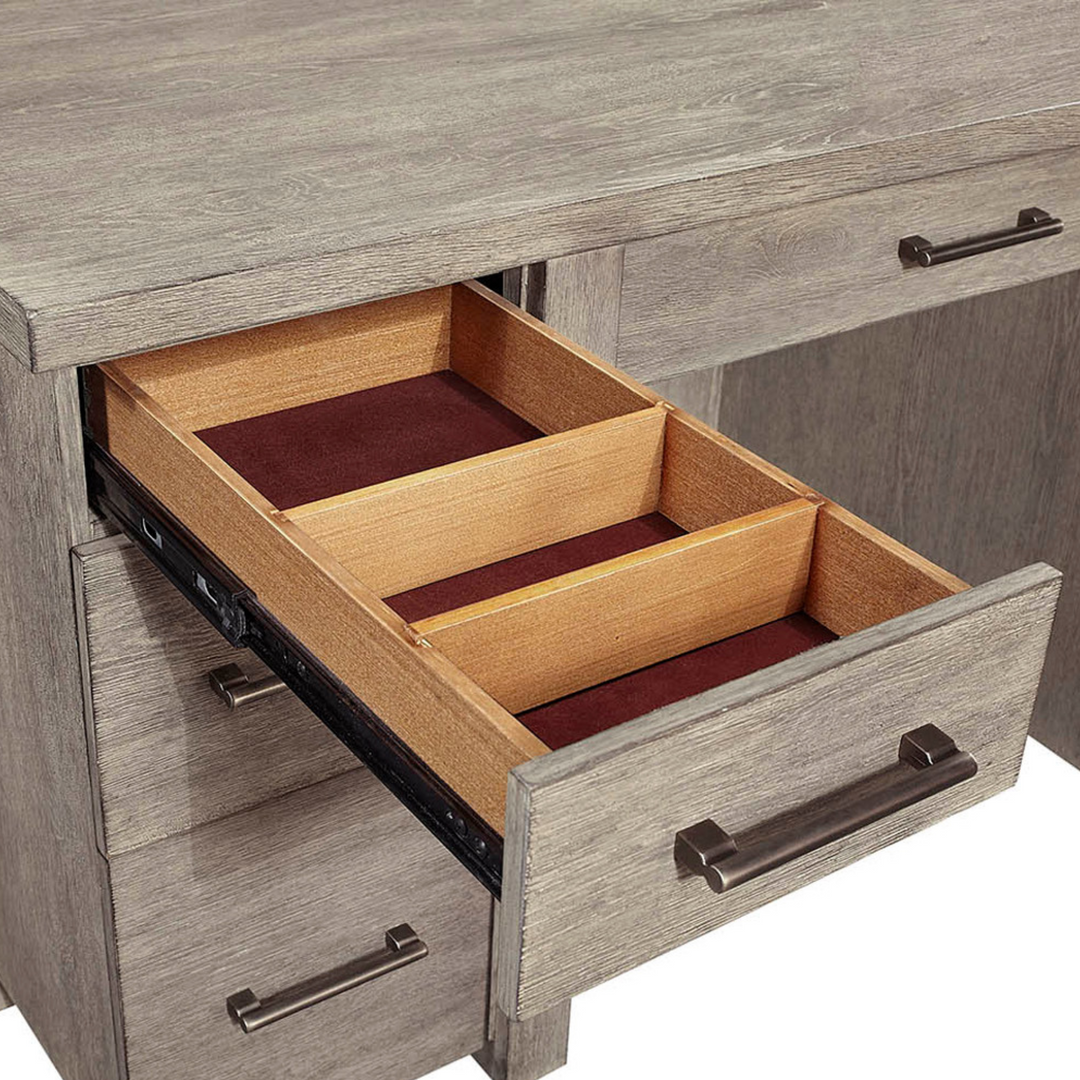 Platinum Desk with Open Shelves