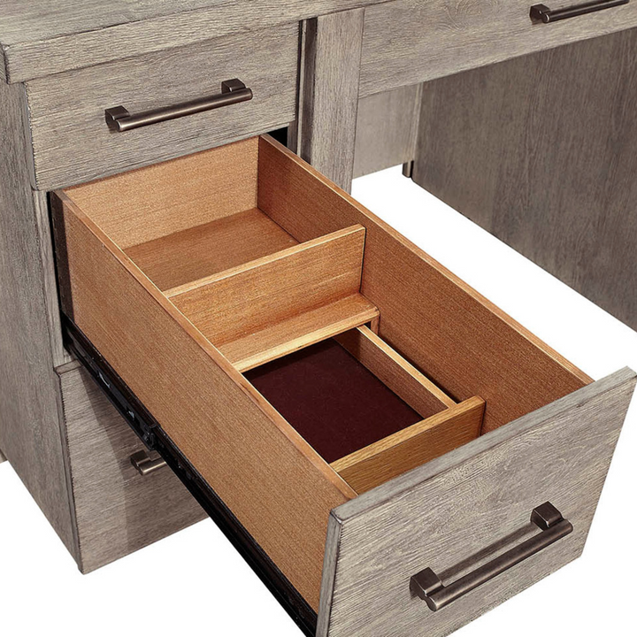 Platinum Desk with Open Shelves