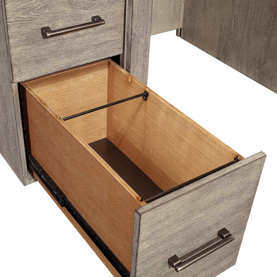 Platinum Desk with Open Shelves