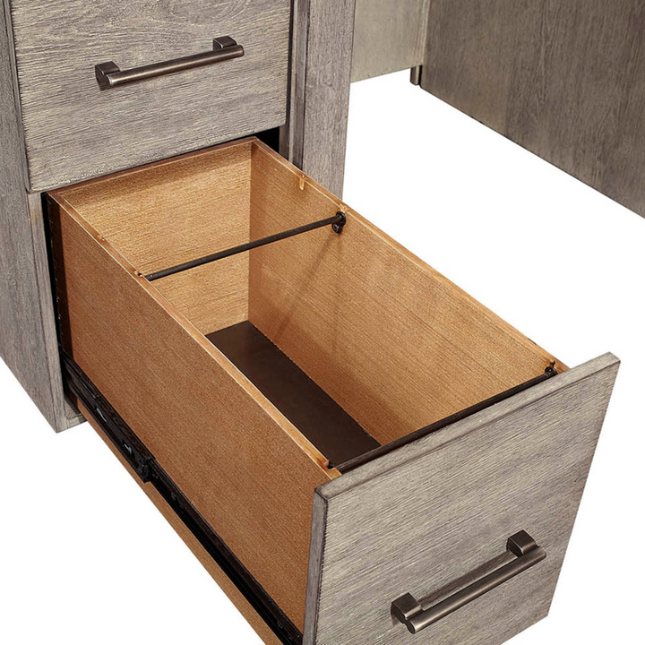 Platinum Desk with Open Shelves