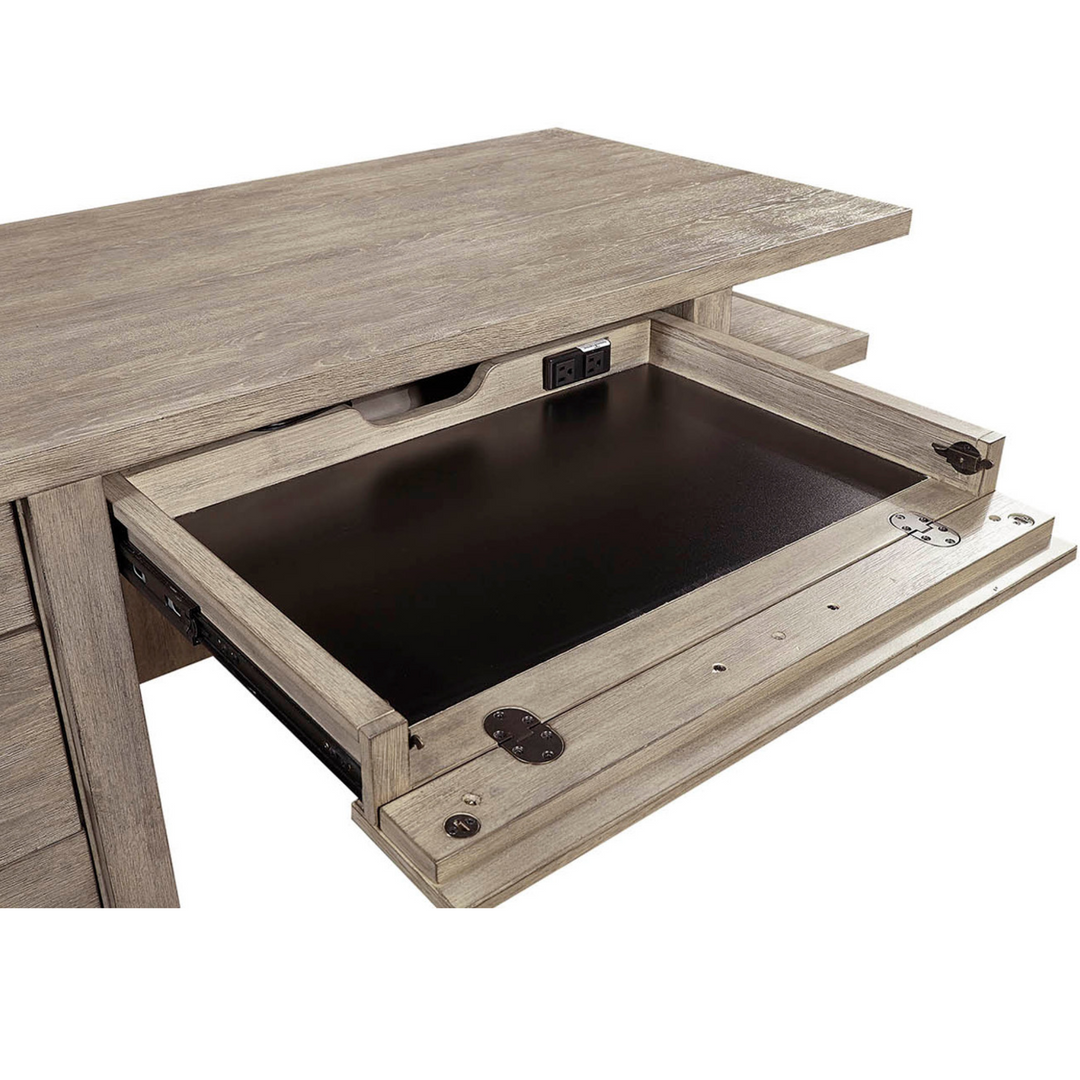 Platinum Desk with Open Shelves