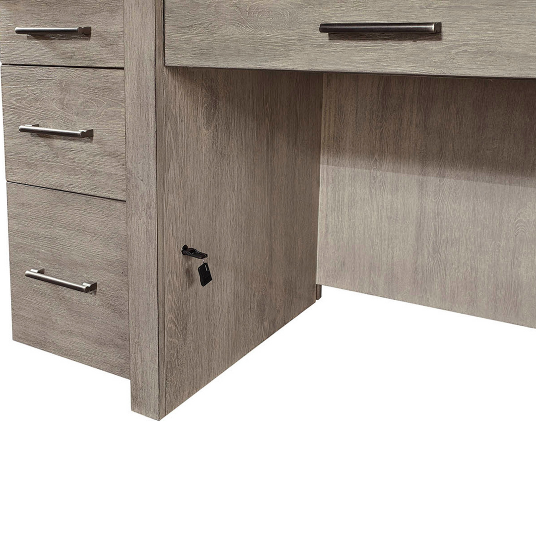 Platinum Desk with Open Shelves