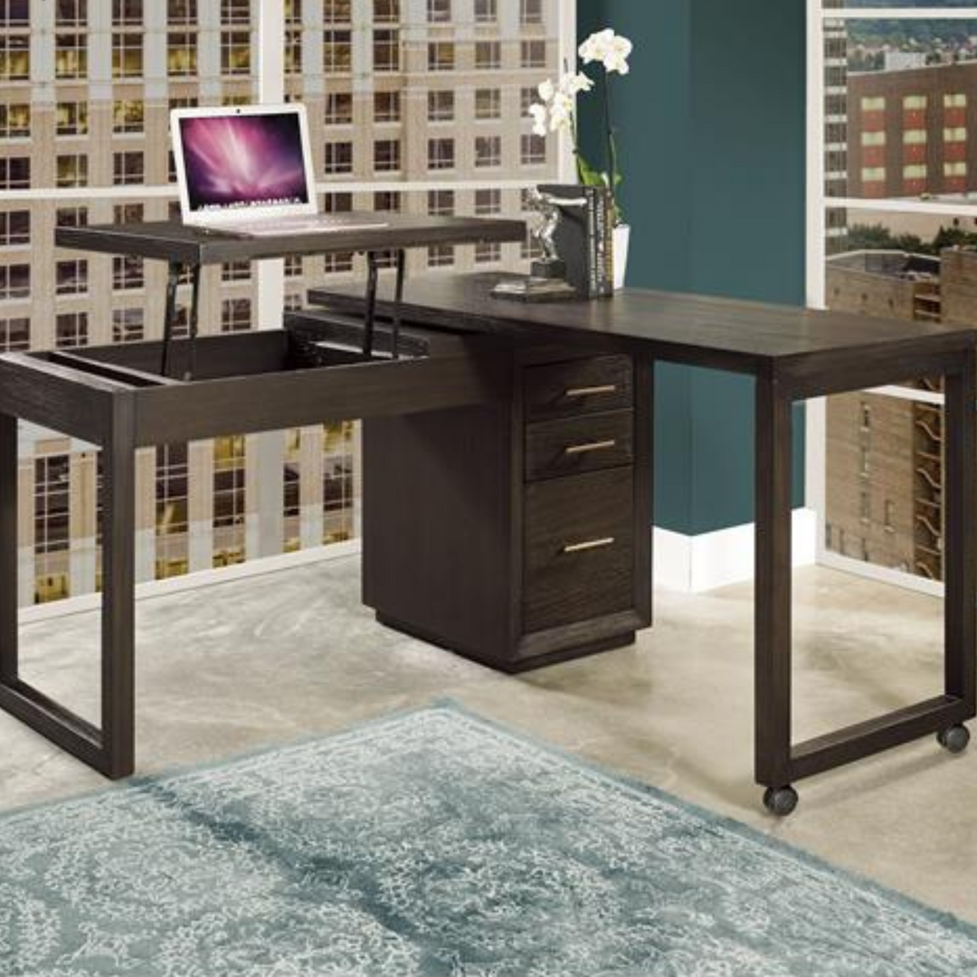 Prelude Swivel Lift Top L-Desk