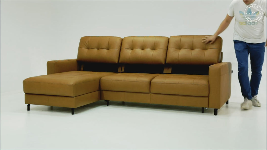leather sleeper sectional portland