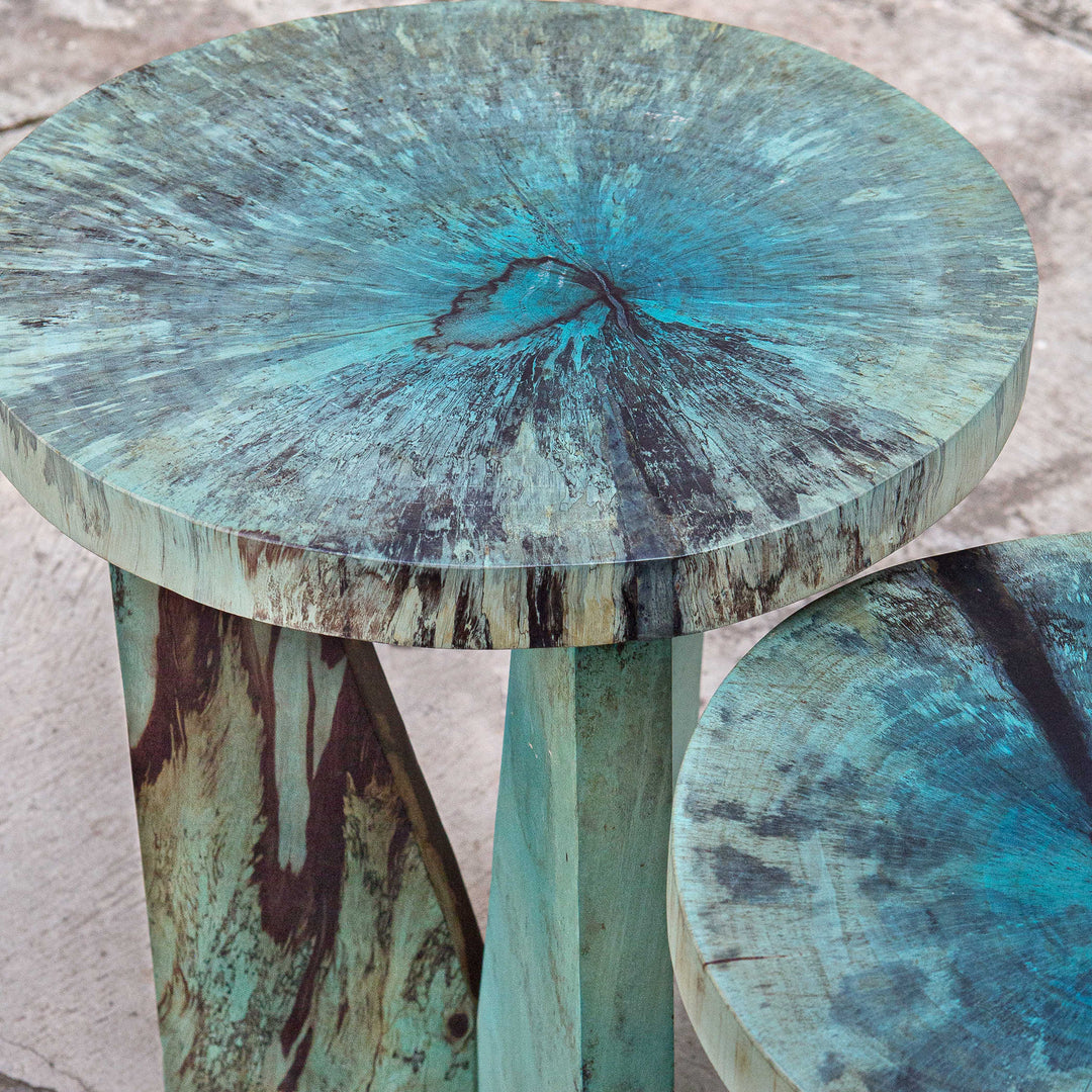 teak root side table