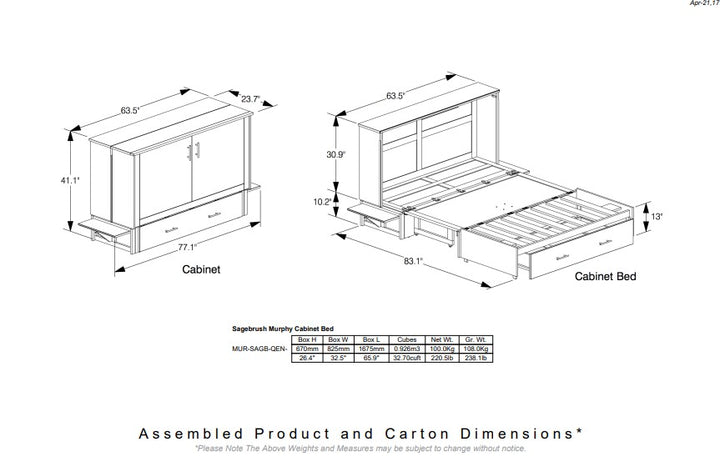 Sagebrush Murphy Cabinet Bed - Queen
