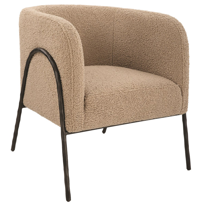 camel shearling chair