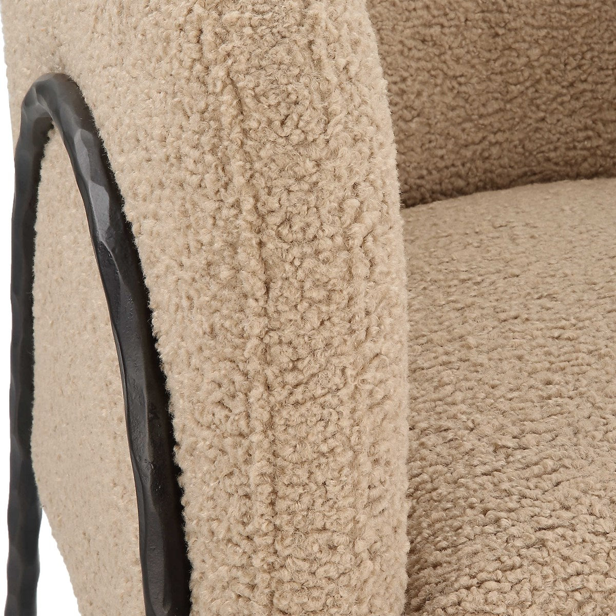 tan boucle chair