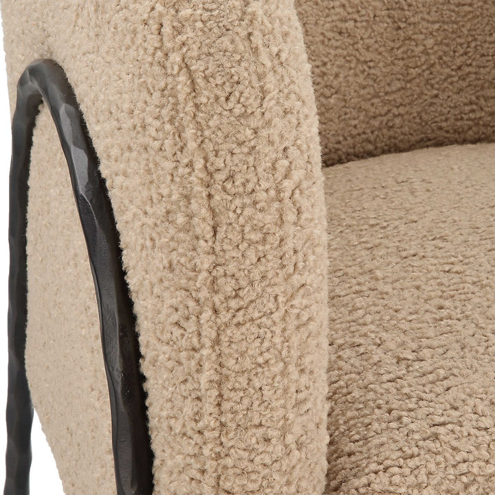 tan boucle chair