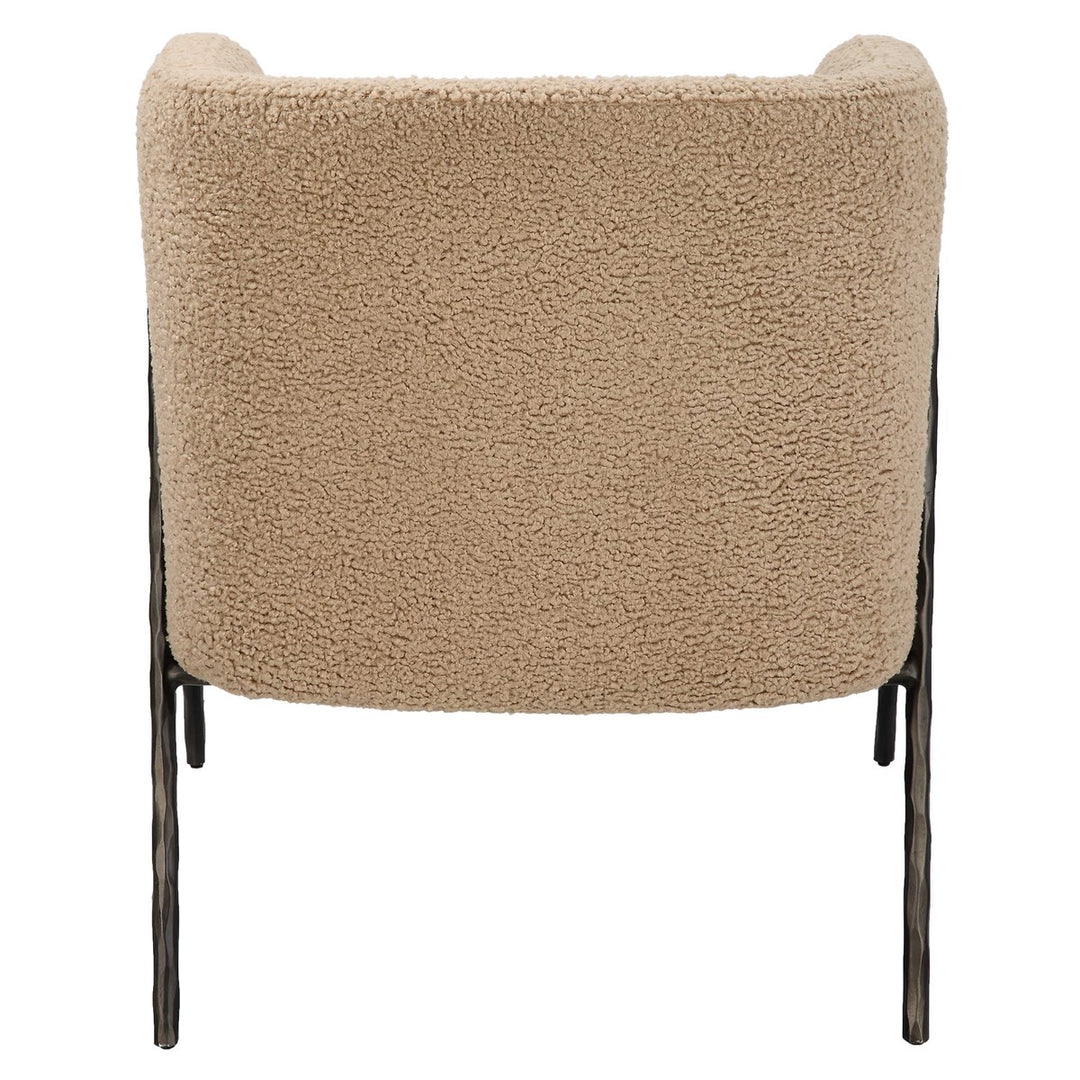 tan boucle chair