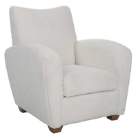 white shearling accent chair
